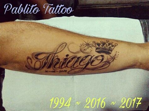 tatuaje de nombre thiago|Tatto Thiago 